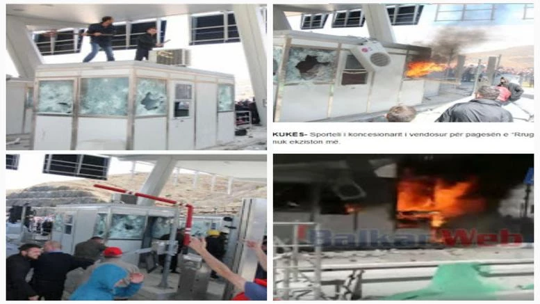 Θέλανε και διόδια – Δεν έμεινε τίποτα όρθιο – Αλβανοί και Κοσοβάροι σπάνε και καίνε – Βίντεο